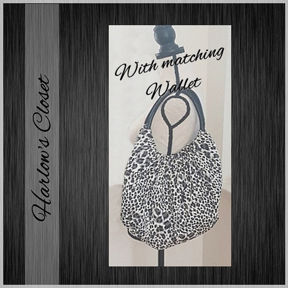 NWOT- Cheetah print bag w/matching wallet